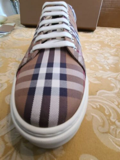 Pre-owned Burberry $650 Size 12 -  Logo Multicolor - Authentic - Limited Leather Accent