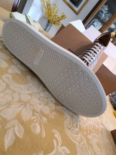 Pre-owned Burberry $650 Size 12 -  Logo Multicolor - Authentic - Limited Leather Accent