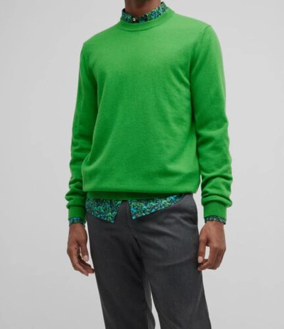 Pre-owned Paul Smith $650  Men's Green Cashmere Long Sleeve Crewneck Sweater Size S