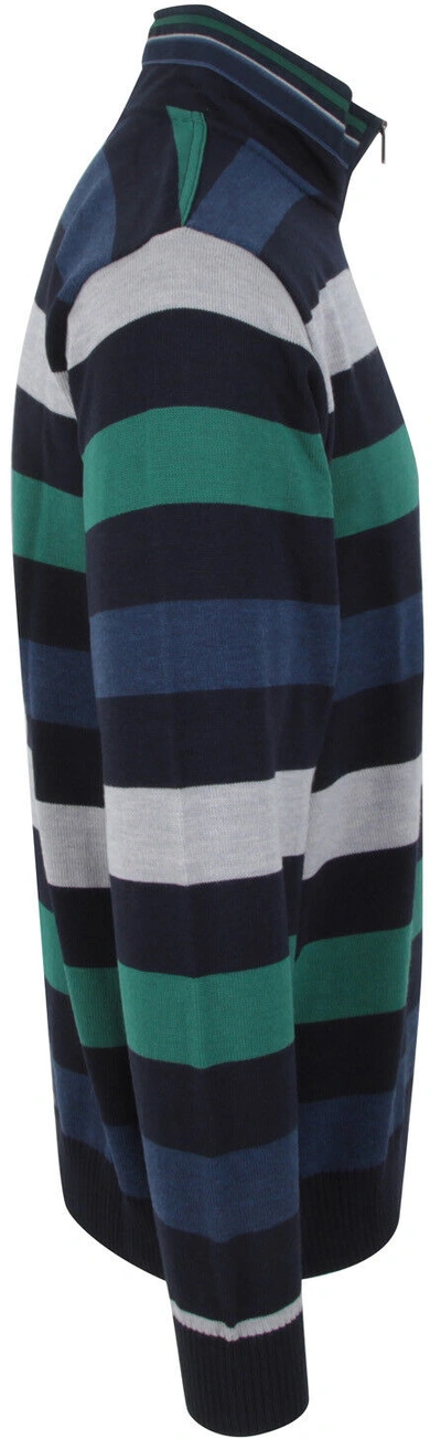 PAUL & SHARK Pre-owned Yachting Men's Sweater Jumper Pullover Troyer L 100% Wool Striped In Multicolor