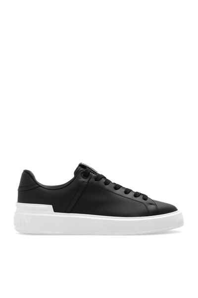 Shop Balmain Black Sneakers With Logo In New