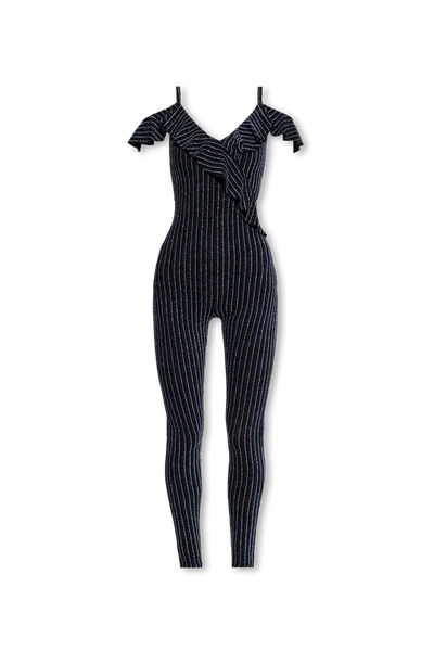 Shop Dsquared2 Black Jumpsuit With Lurex Threads In New
