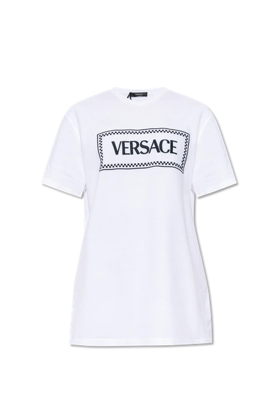 Shop Versace White T-shirt With Logo In New