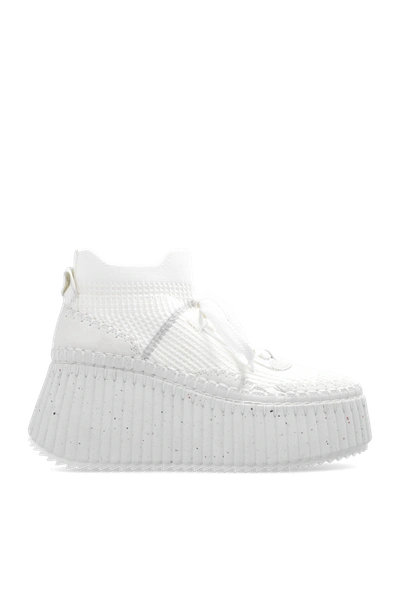 Shop Chloé White ‘nama' Wedge Sneakers In New