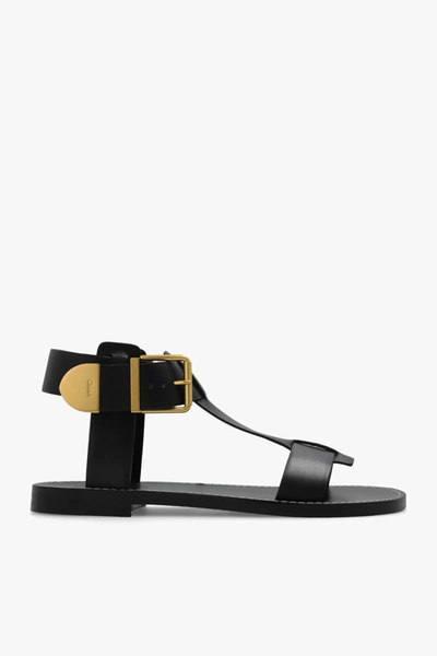 Shop Chloé Black Leather Sandals In New