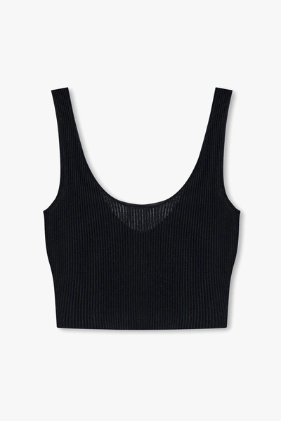 Shop Chloé Black Ribbed Crop Top In New