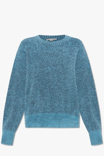Shop Stella Mccartney Blue Crewneck Sweater In New