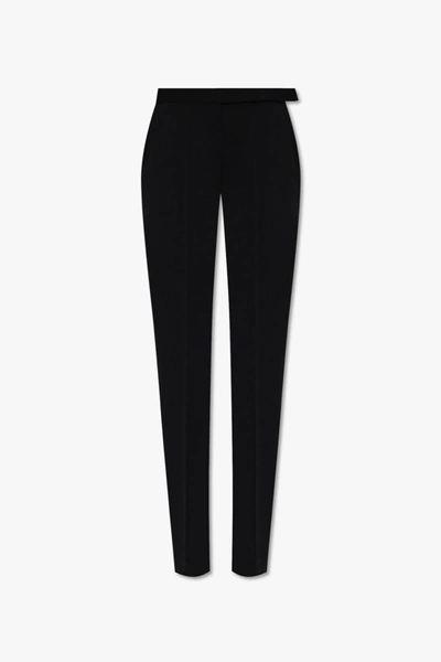 Shop Stella Mccartney Black Pleat-front Trousers In New