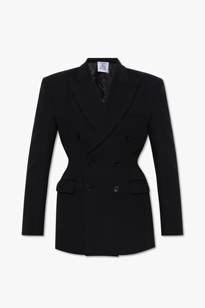 Shop Vetements Black Double-breasted Blazer In New