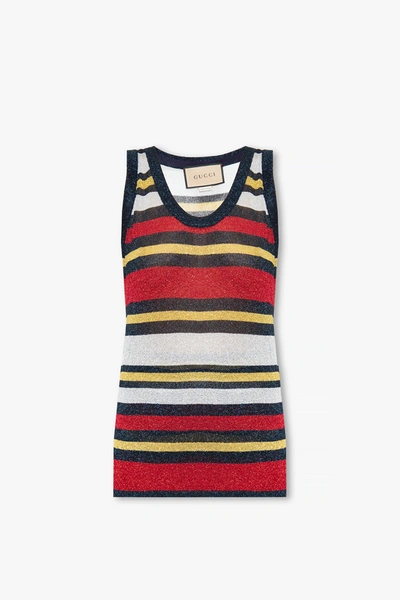 Shop Gucci Multicolour Top With Lurex Threads In New
