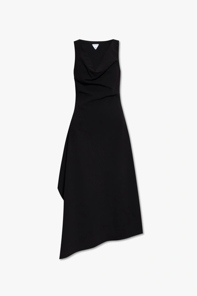 Shop Bottega Veneta Black Asymmetric Sleeveless Dress In New