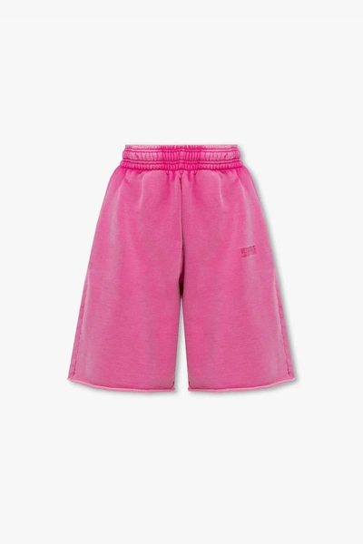 Shop Vetements Pink Shorts With Logo In New