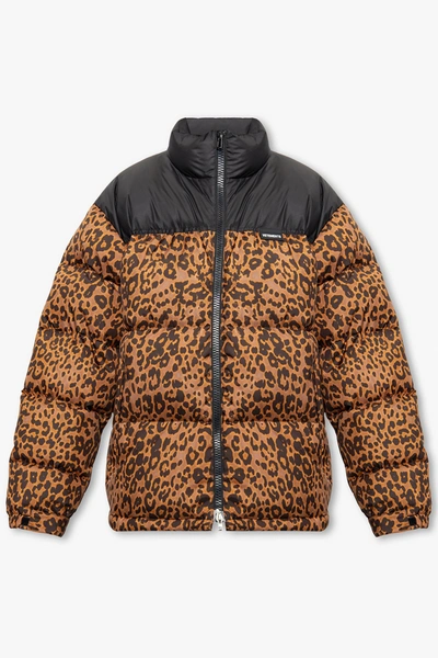 Shop Vetements Brown Down Jacket With Animal Motif In New