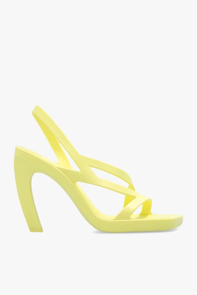 Shop Bottega Veneta Yellow ‘jimbo' Heeled Sandals In New