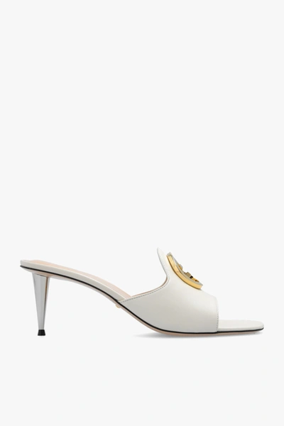 Shop Gucci White Heeled Mules In New