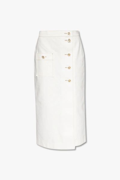 Shop Gucci White Cotton Skirt In New