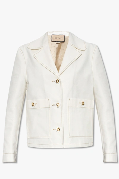 Shop Gucci White Cotton Jacket In New