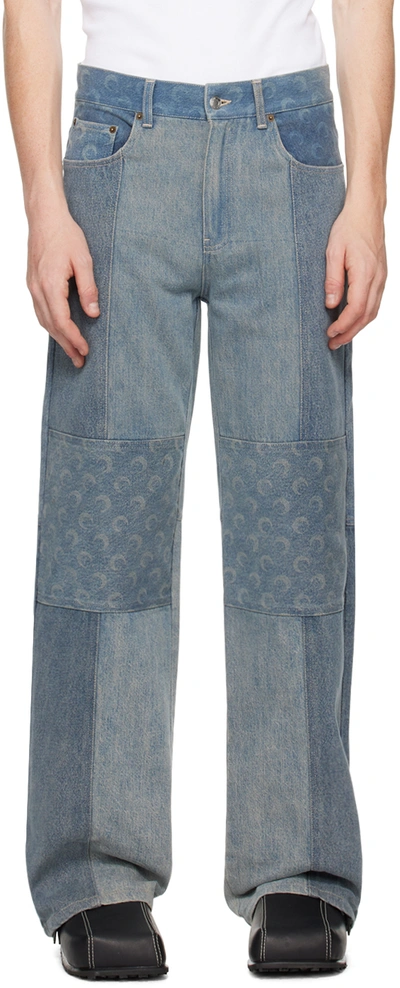 Shop Marine Serre Blue Regenerated Jeans In Gr30