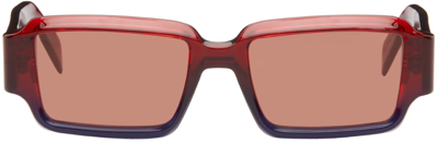 Shop Retrosuperfuture Red Astro Sunglasses In Smokey Torpaz