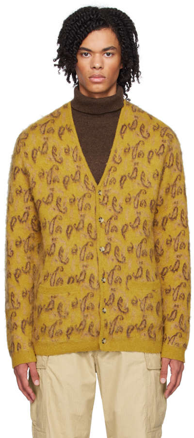 Shop Beams Yellow Paisley Cardigan In Mustard58