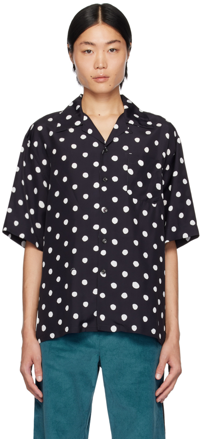 Shop Marni Black Polka Dot Shirt In Sdn99 Black