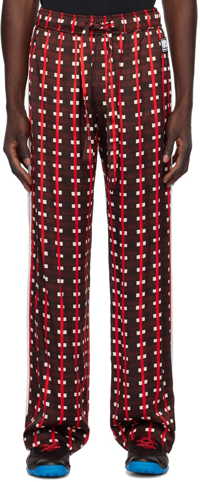 Shop Wales Bonner Brown & Red Lubaina Himid Edition Snare Trousers In Brown And Red
