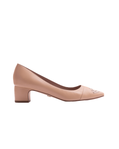 Shop Atana Fiorellini Pump Leather 45 Blanched Almond In Beige