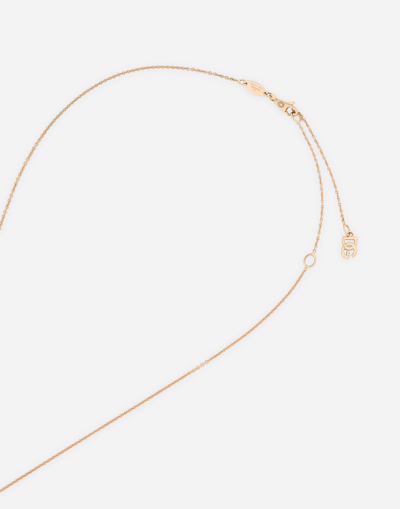 Dolce & Gabbana Anna Pendant In Red Gold 18kt With Pink Tourmalines In Red