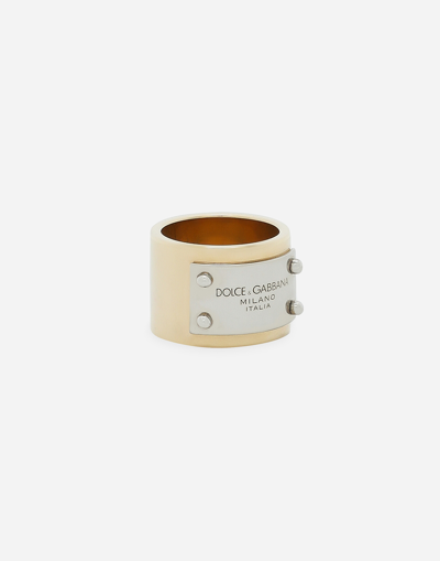 Shop Dolce & Gabbana Ring With Branded Tag In Multicolor