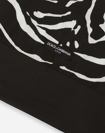 Shop Dolce & Gabbana 4–seater Linen Tablecloth In Multicolor