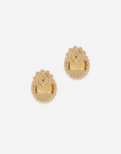 Shop Dolce & Gabbana Anna Earrings In Yellow Gold 18kt With Citrines