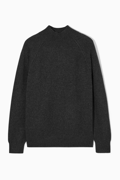 Shop Cos Pure Cashmere Funnel-neck Sweater In Grey