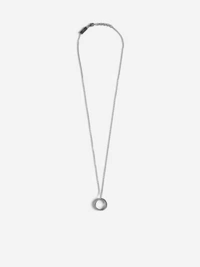 Shop Maison Margiela Logo-pendant Silver Necklace