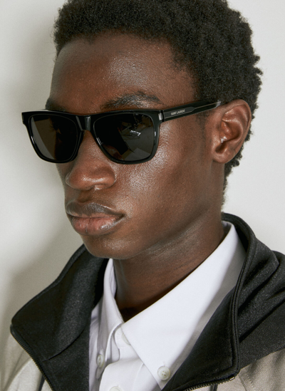 Shop Saint Laurent Sl 619 Sunglasses In Black
