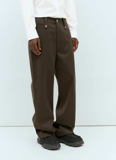 Shop Burberry Cotton Satin Pants In Brown