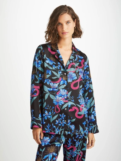 Shop Derek Rose Women's Pyjamas Brindisi 101 Silk Satin Black