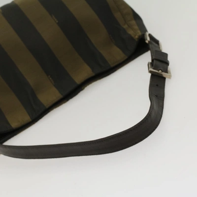 Shop Fendi Pequin Brown Synthetic Shoulder Bag ()