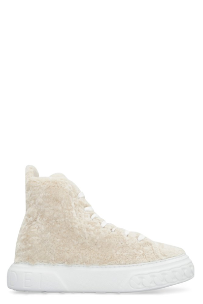 Shop Casadei Off Road Faux Fur High In White