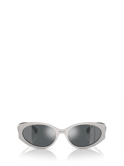 Shop Versace Eyewear Oval In Silver