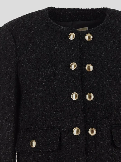 Shop Michael Michael Kors Metallised Tweed Jacket In Black