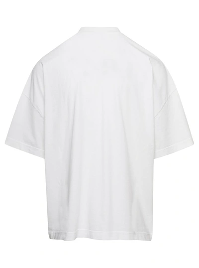 Shop Bonsai Oversized White T-shirt With Logo Print In Cotton