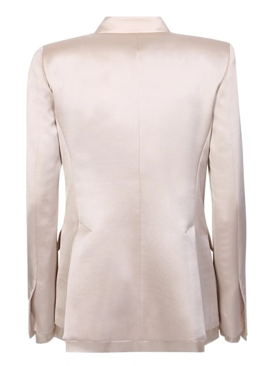Shop Blanca Vita White Double-breasted Blazer In Neutrals