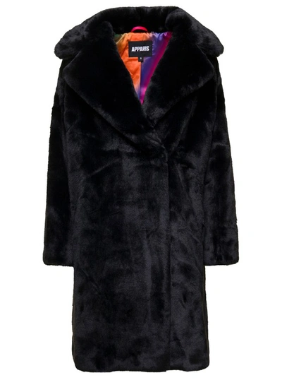 Shop Apparis Stella' Black Eco-fur In Faux Fur