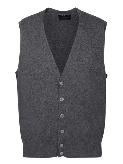 Shop Dell'oglio Knitted Construction Gilet In Grey