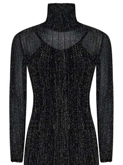 Shop Antonino Valenti High-neck Longuette Dress In Black