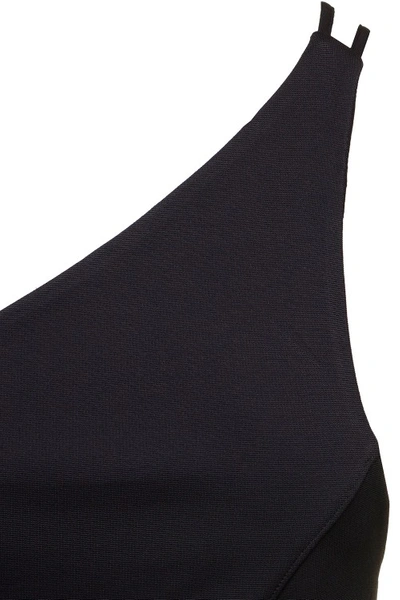 Shop Gauge81 Colorado' One Shoulder Mini Black Dress In Viscose Blend