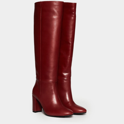 Shop L'arianna Brick Leather Boot In Red