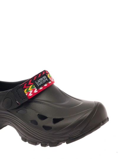 Shop Lanvin Slippers In Black Rubber