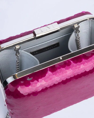 Shop Gemy Maalouf Sequins Fuchsia Clutch - Accessories In Pink