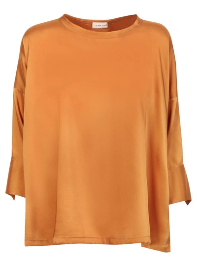 Shop Blanca Vita Rust Asymmetrical Blouse In Orange